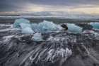 Diamond Beach surf, Iceland Art Print